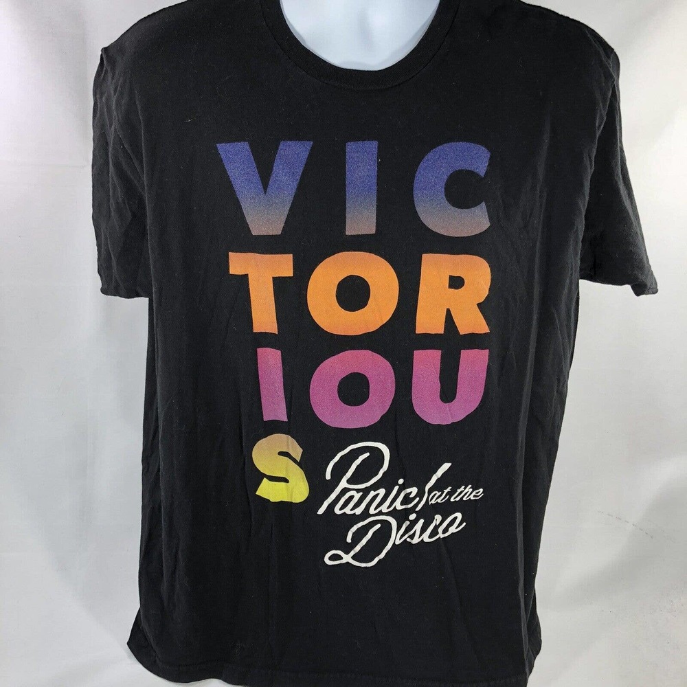 Panic at the Disco Mens T-Shirt Size XL VICTORIOUS Black Short Sleeve Band Tee